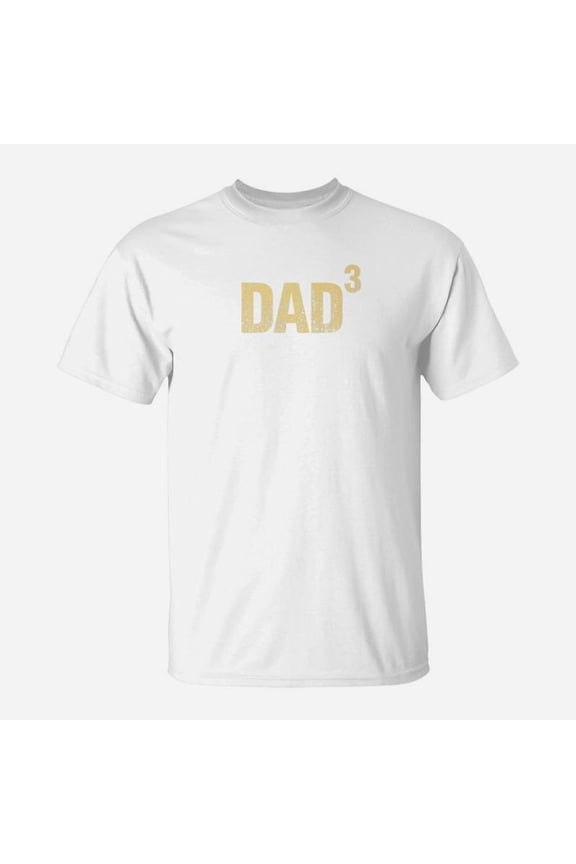 Dad Cubed Father To Three Distressed TShirt