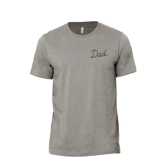 Dad Cursive Men's Modern Fit Fun Casual T-Shirt Printed Graphic Tee Military Grey Small