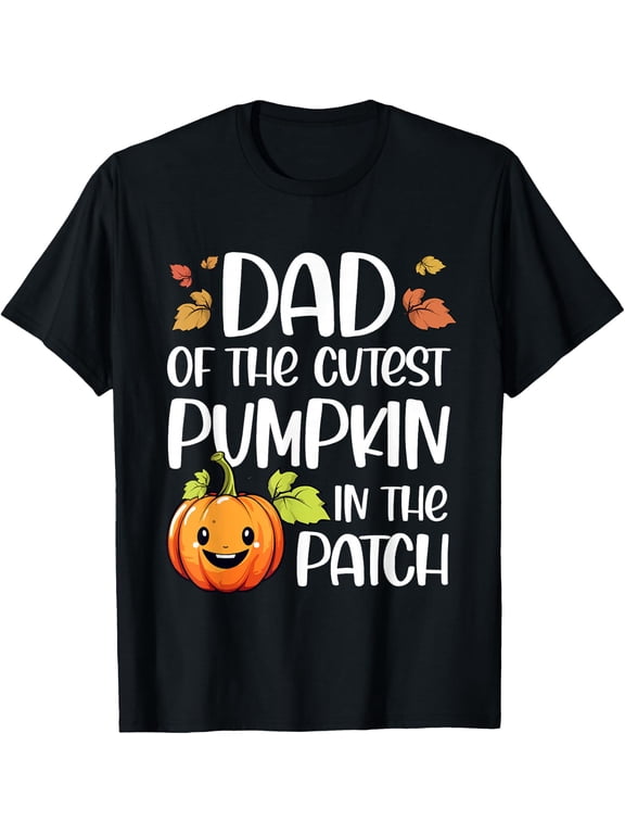 Dad of Cutest Pumpkin in The Patch Halloween Thanksgiving T-Shirt- Classic Holiday Bestsellers Pumpkin Spice shirt Unisex 100% Cotton T-Shirt Breathable Casual Everyday Wear Affordable t shirts