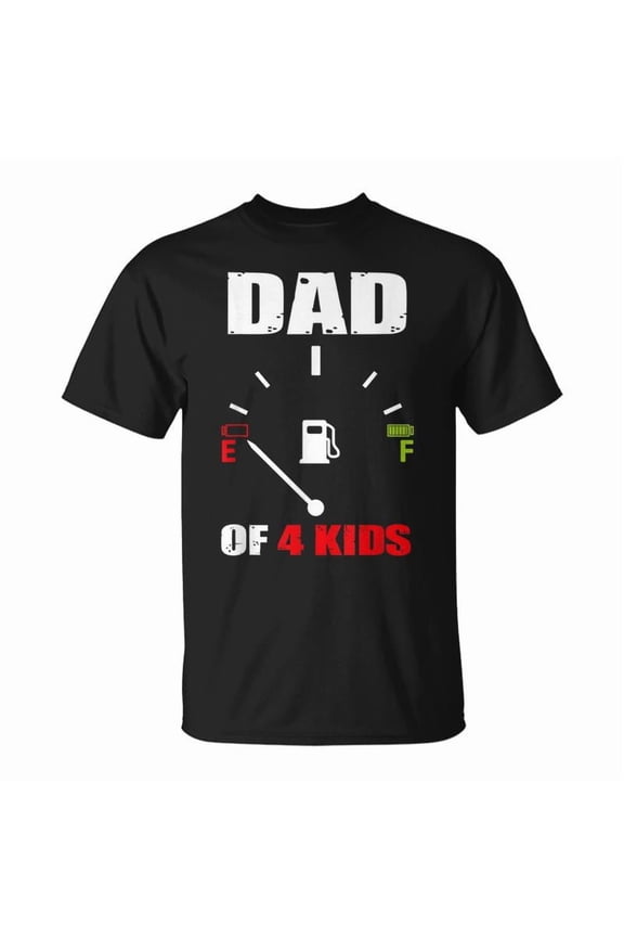 Dad Dad Of 4 Battery Low Fathers Day TShirt