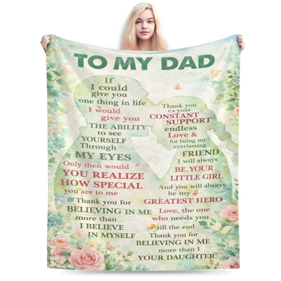Dad Daughter Love Blanket Gift Inspirational Meaningful Throw Blanket Cozy Soft Blanket Gift for Father from Daughter Home Decor 50x40