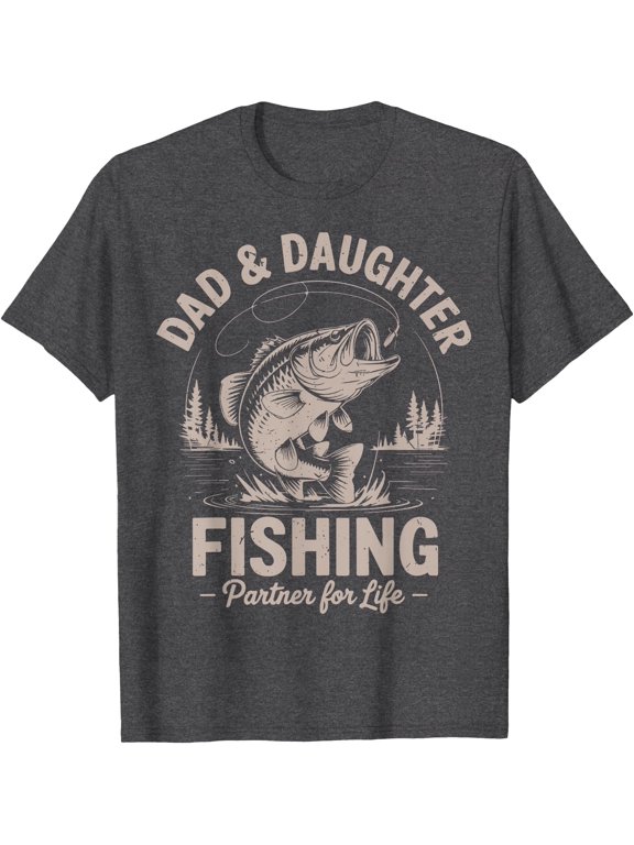 Dad Daughter Matching Fishing Funny Step Father Day Gift Men T-Shirt Unisex S-5XL Hot Trending Shirt, Vintage Birthday Gift
