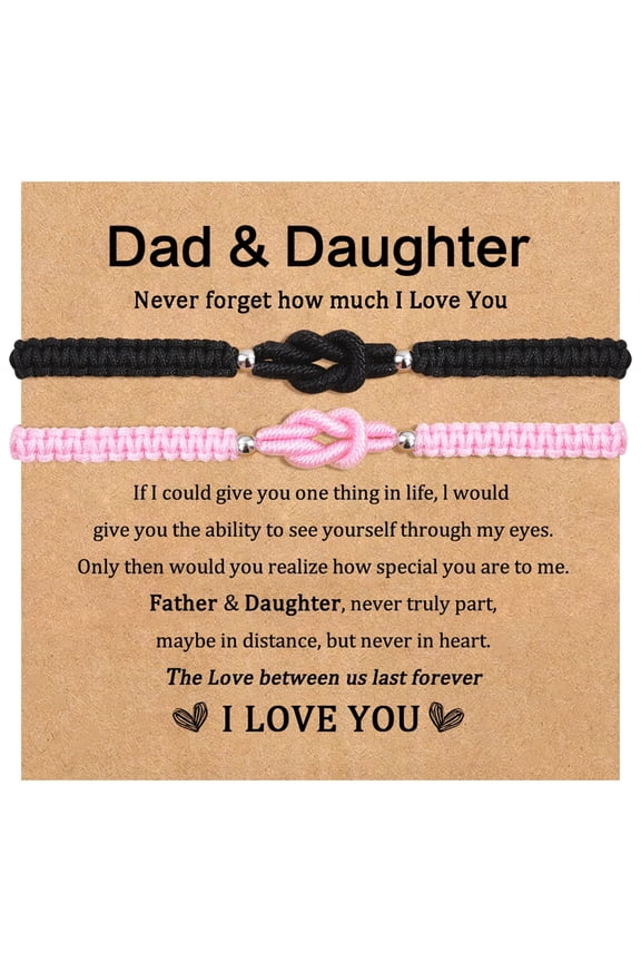 Dad Daughter/Mother Son/Mother Daughter/Grandma Granddaughter/Brother Sister Bracelet Pinky Promise Matching Relationship Friendship Bracelets Mothers Day Birthday Gifts for Women Men Teen Her Him