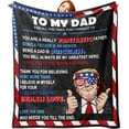 thumbnail image 1 of to My Dad from Daughter Son Flannel Blanket, Fantastic Humorous Throw Blanket Fathers Day Birthday for Papa Daddy, Funny America Soft Blanket for Bedding Sofa 50 x 60 Inch, 1 of 5