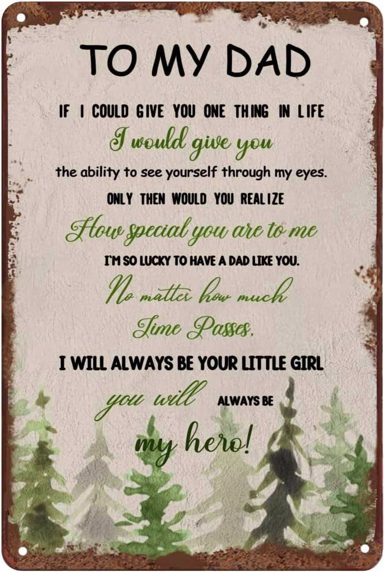 to My Dad from Daughter Son Vintage Tin Sign Letter Printed Rustic Sign ...