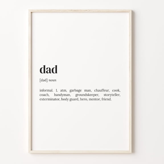Dad Definition Dictionary Wall Art Husband, Unframed Poster