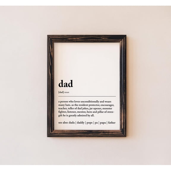 Dad Definition Wall Art Minimal Typography Decor Living Room Bedroom Office
