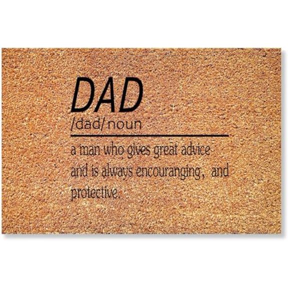 Dad Doormat Definition Welcome Typography Mats Rustic Non Slip Entryway Door Mat for Home Kitchen Bathroom Gift Closing Women Men 17x30 Inch.
