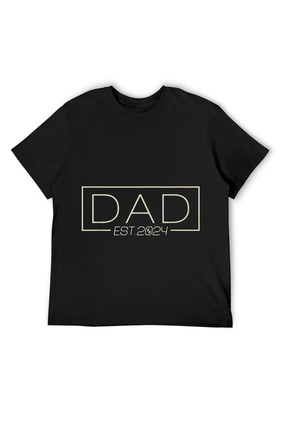 Dad Est. 2024 Expect Baby 2024 Cute Father 2024 New Dad 2024 Mens T-Shirt Black M