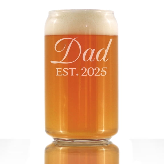 Bevvee Beer Can Pint Glass 16 oz Fancy 2025 Dad Gifts for New Dads Beer Glasses
