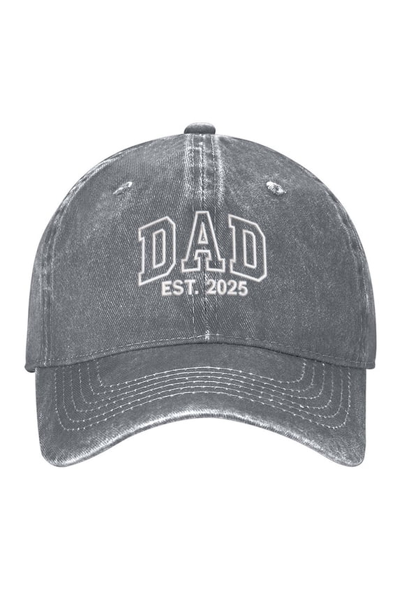 Dad Est.2025 Print Vintage Wash Dad Hat Adjustable Curved Brim Baseball Cap,Made In USA,Casual Outdoor Sports Fishing Cap for Men and Women