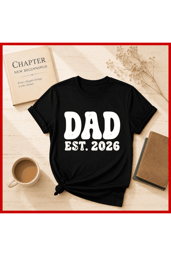 Dad Est 2026 Unisex T-Shirt - Future Dad Gift, S-5XL