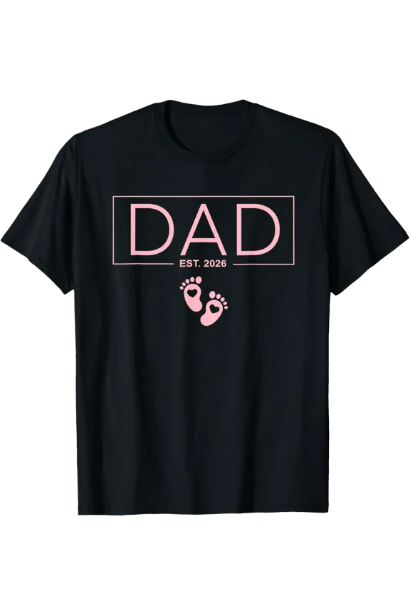 Dad Est. Expect Baby Pink New Dad T-Shirt