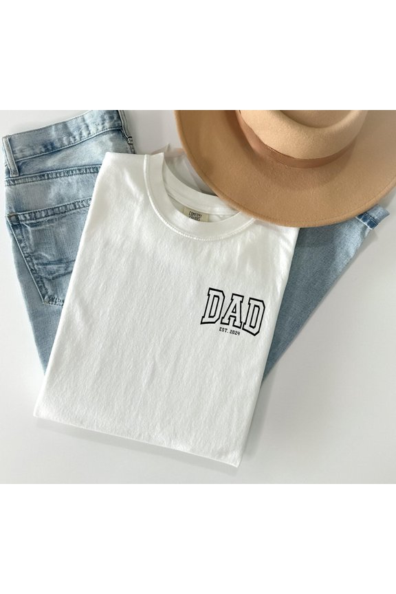 Dad Est Year Cute New Personalized Custom Papa Gift T-shirt
