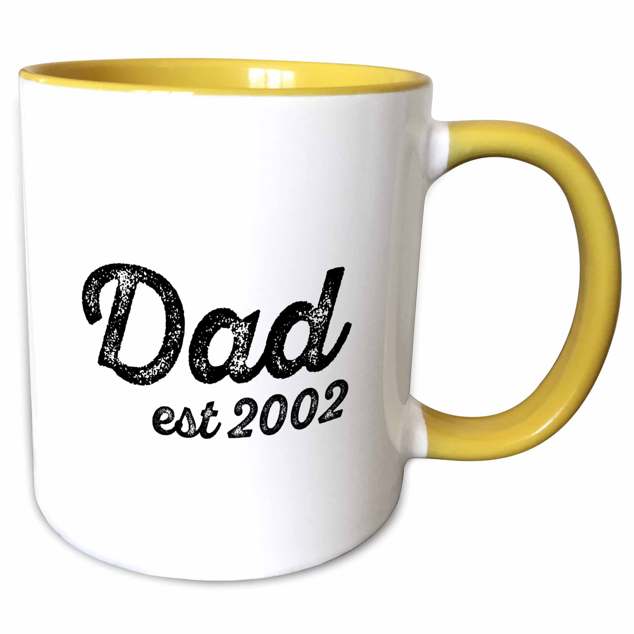 3drose, Dad Established 2002 Distressed Cursive Lettering on White ...