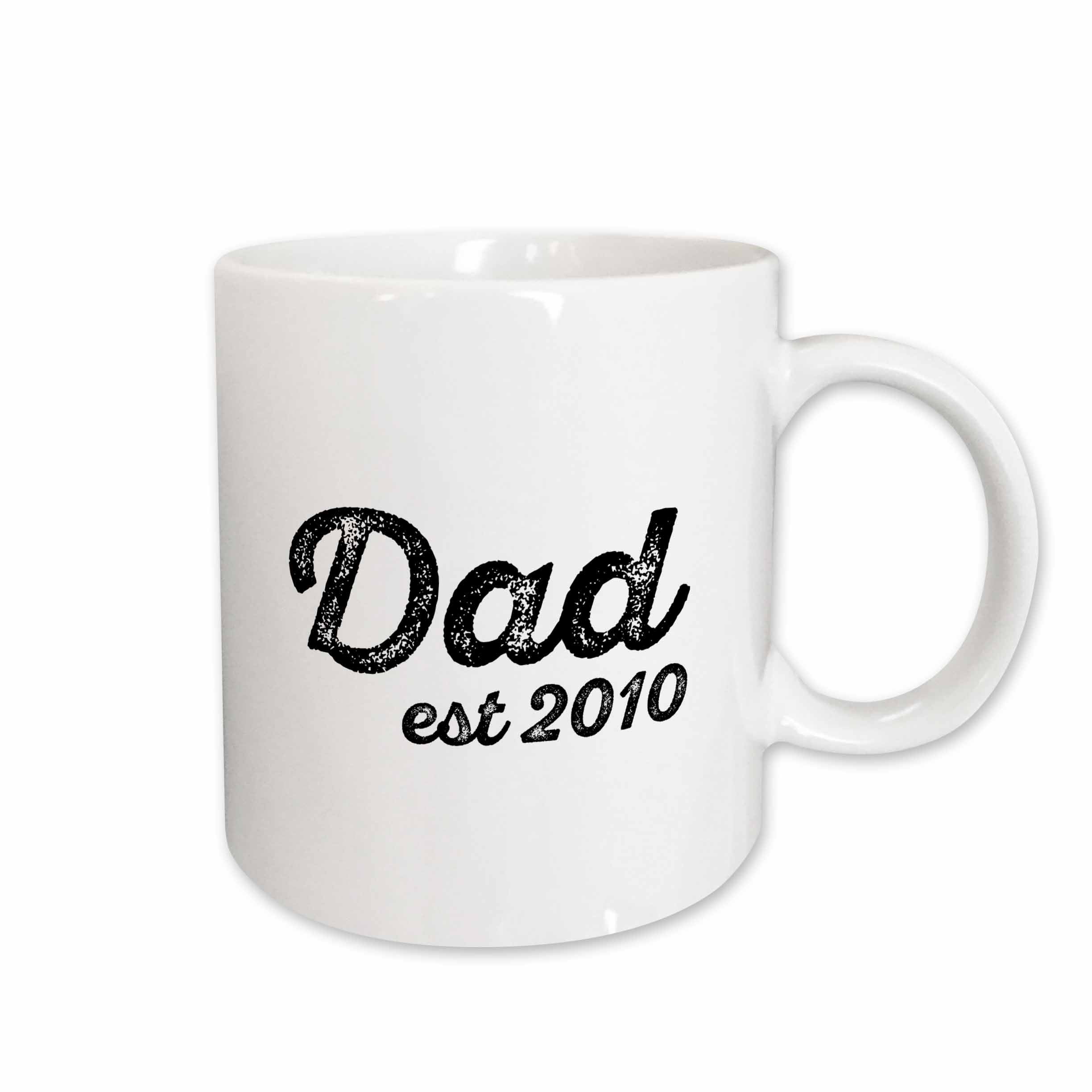 3drose, Dad Established 2010 Distressed Cursive Lettering on White ...