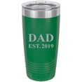 thumbnail image 1 of Dad Established EST. 2019 Stainless Steel Engraved Insulated Tumbler 20 Oz Travel Coffee Mug, Green, 1 of 1