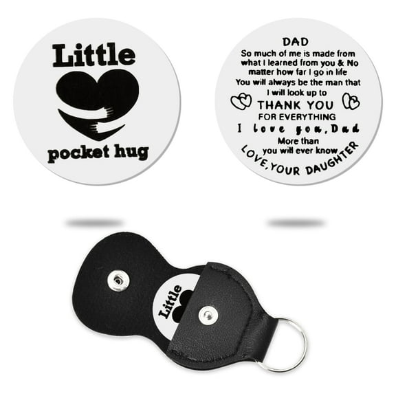 Dad Father Christmas Birthday Gifts from Daughter, Appreciation Grateful Gifts for Dad Daddy Thank you keychain for Dad exquisite Meaningful Gifts for Men With PU Leather Keychains