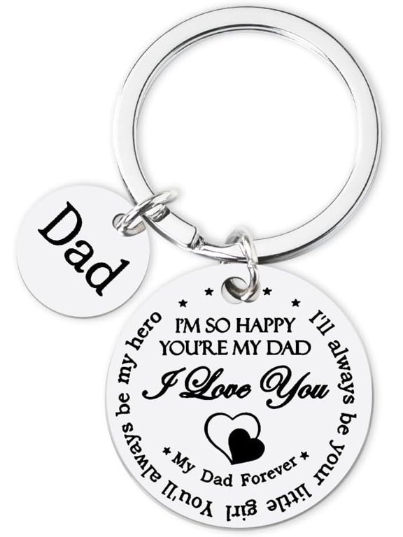Dad Father Gifts Keychain from Daughter - I'll Always Be Your Little Girl Keychain Gift for Dad Father Fathers Day Birthday Gifts for Daddy Father Christmas Gift for Daddy