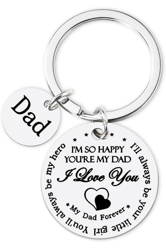 Dad Father Gifts Keychain from Daughter - I'll Always Be Your Little Girl Keychain Gift for Dad Father Fathers Day Birthday Gifts for Daddy Father Christmas Gift for Daddy