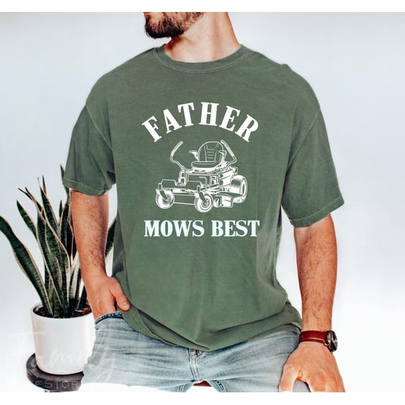 Dad Father Mows Best Joke Mens Graphic Printed T-Shirt Hot Trending Shirt, Vintage Birthday Gift