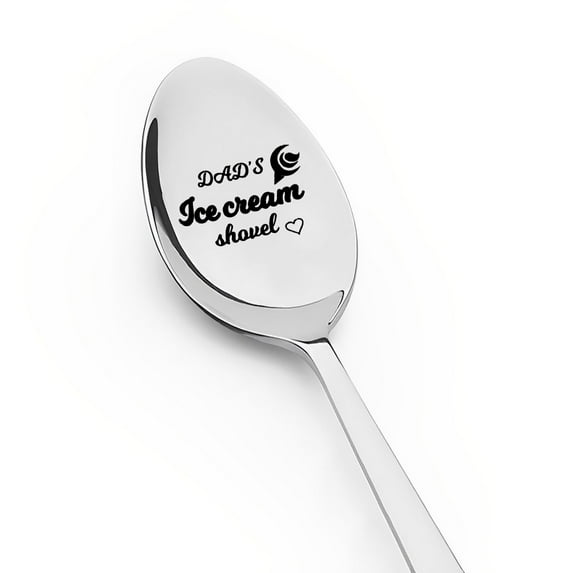 Dad Fathers Father's Day Gifts for Daddy Birthday Gift for Father Dad's Ice Cream Shovel Spoon Gifts for Daddy Retirement Gift Dad Father Engraved Stainless Steel Spoon for Ice Cream Lovers Gift