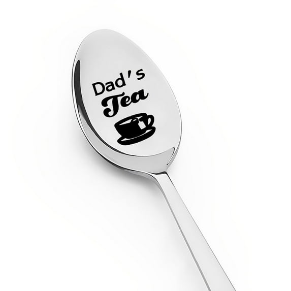 Dad Fathers Father's Day Gifts from Daughter Son, Father Birthday Gift for Dad Daddy Dad's Tea Spoon for Tea Lovers Gifts for Step Bonus Father Retirement Gift for Dad In Law Engraved Spoon for Men