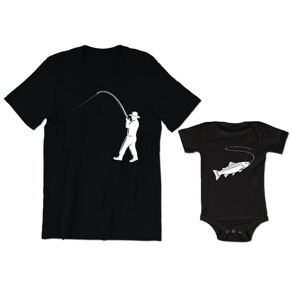 Dad Fishing T-Shirt Greatest Catch Funny Fish Baby Bodysuit Kids Toddler Shirt