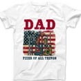 thumbnail image 1 of Dad Fixer of All Things T-Shirt – Funny Patriotic Tool Graphic Tee for Handy Dads, USA Flag Father’s Day Gift, Repairman Dad Shirt, 1 of 7