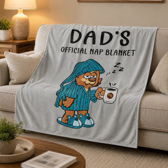 Dad Fleece Throw Blanket, Soft 280 GSM Polyester Blanket for Couch or Sofa