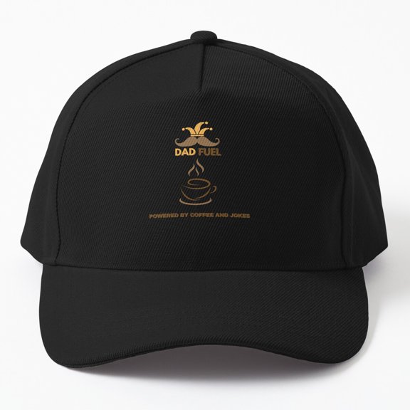 Dad Fuel Baseball Cap, Powered by Coffee and Jokes Father Graphic Design, Classic Hat