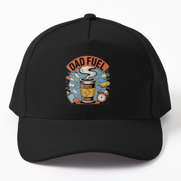 Dad Fuel Coffee Chaos Baseball Cap, Caffeine Father Quote Design, Everyday Family Gift Hat