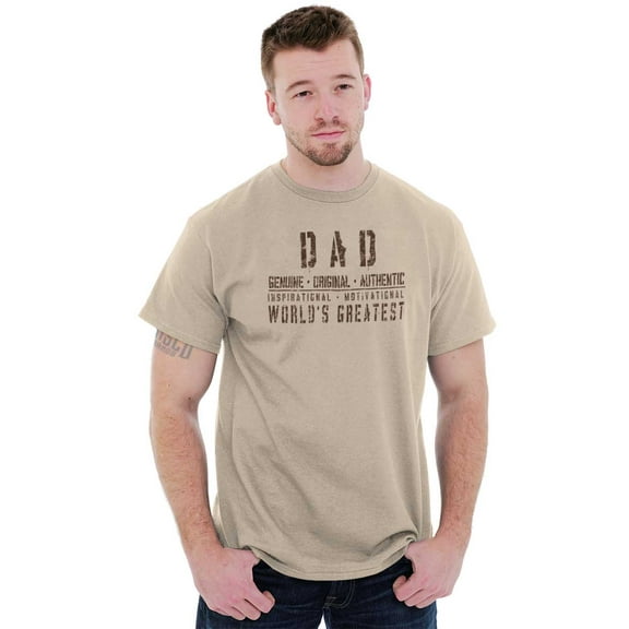 Dad Genuine World's Greatest Father Men's Big & Tall Crewneck Graphic Tee Brisco Brands 3X