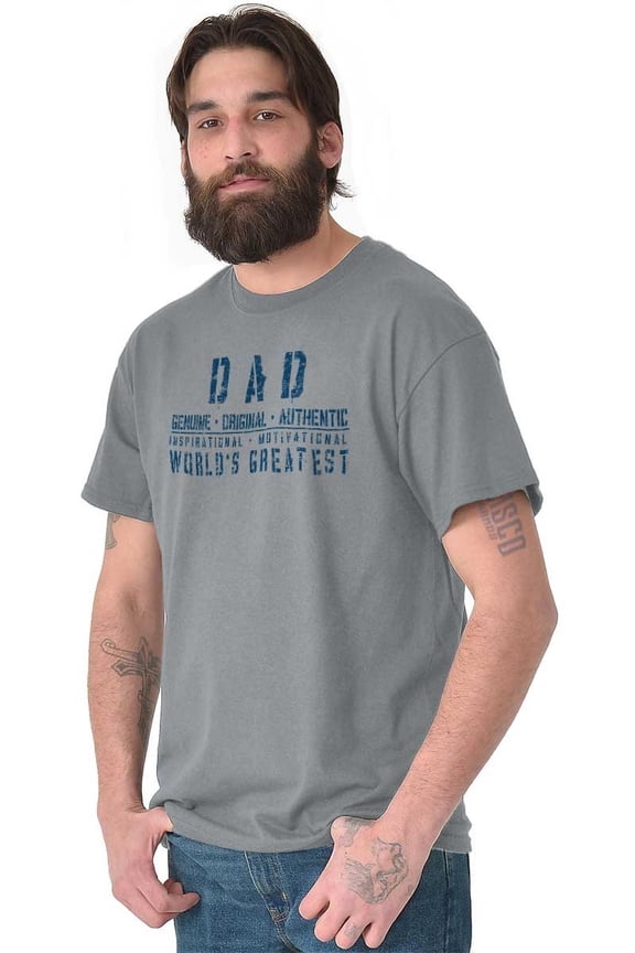 Dad Genuine World's Greatest Father Men's Graphic T Shirt Tees Brisco Brands L