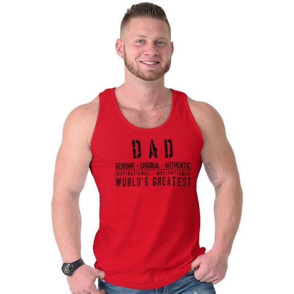 Dad Genuine World's Greatest Father Tank Top Sleeveless Tee Men Brisco Brands M