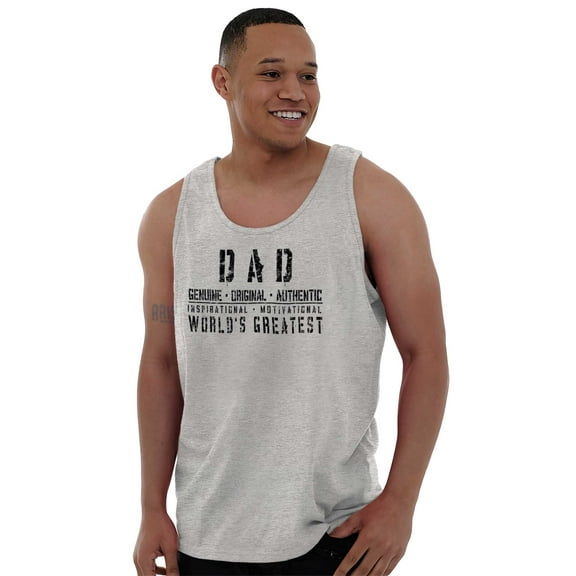 Dad Genuine World's Greatest Father Tank Top Sleeveless Tee Men Brisco Brands S