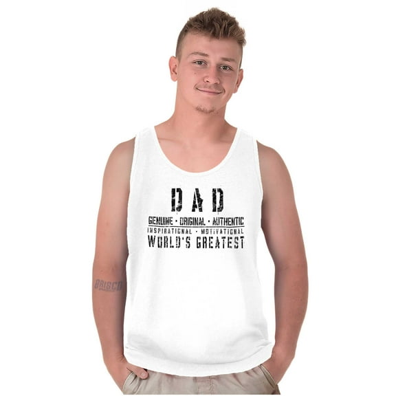 Dad Genuine World's Greatest Father Tank Top Sleeveless Tee Men Brisco Brands X