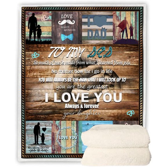 Dad Gifts Birthday Gifts from Daughter Blanket,Dad,Soft Fluffy Warm Blankets for Bed, Office and Couch, 30x40in Fleece Blanket
