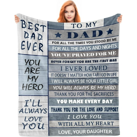 Dad Gifts Blanket 60"x50", Gifts for Dad, Dad Birthday Gift, Birthday Gifts for Dad, Dad Gifts from Daughter/Son, Gifts for Dads Birthday, Best Dad Ever Gifts, Gifts for Dad Who Wants Nothing