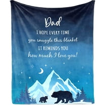 Dad Gifts Blanket, Birthday Gifts for Dad from Daughter Son 60"x50" Throw Blanket, Fathers Day Papa Gifts from Kids, Best Dad Ever Gifts Ideas from Son, Bonus Dad Gifts for Daddy