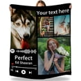 thumbnail image 1 of Dad Gifts Blanket Custom Blanket with Photos Text Personalized Best Dad Ever Pictures Collage Throw Blanket Customized Father's Day Birthday Gifts for Dad Father Papa, 1 of 6
