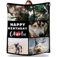 thumbnail image 1 of Dad Gifts Blanket Custom Blanket with Photos Text Personalized Best Dad Ever Pictures Collage Throw Blanket Customized Father's Day Birthday Gifts for Dad Father Papa, 1 of 6