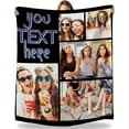 thumbnail image 1 of Dad Gifts Blanket Custom Blanket with Photos Text Personalized Best Dad Ever Pictures Collage Throw Blanket Customized Father's Day Birthday Gifts for Dad Father Papa, 1 of 6