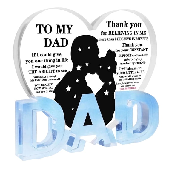 To My Dad Gifts For Dad From Daughter Son Dad Ever Gifts Unique Father Birthday Acrylic Puzzle Shaped Plaque Desk Decorations Present For Dad Christmas Anniversary