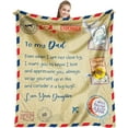 thumbnail image 1 of Dad Gifts from Daughter, Birthday Gifts for Dad from Daughter, Dads Birthday Gifts Ideas Throw Blanket 60''x50'', Presents for Dad from Daughter, Father Bday Gifts from Daughter, 1 of 5