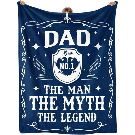 Dad Gifts from Daughter Son Kids Wife - Best Gifts for Dad Who Wants Nothing, Christmas Birthday Gifts for Men Dad Father Stepdad, Flannel Throw Blanket Dad No.1 60"x50"