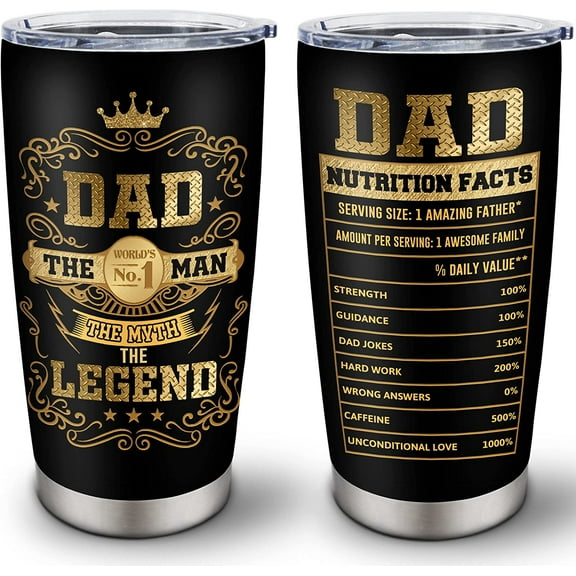 Dad Gifts from Daughter/Son Tumblers 20oz, Fathers Day/Christmas/Birthday Gifts for Dad Who Wants Nothing Coffee Mug, Dad Birthday Gift, Best Dad Ever Gifts, New Dad Gifts for Men Cup
