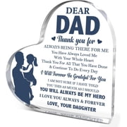 Dad Gifts from Daughter,Thank You Gifts for Dads Fathers Day Birthday Christmas,Unique Father Gift Ideas,To My Dear Dad Thank You Acrylic Heart Plaque