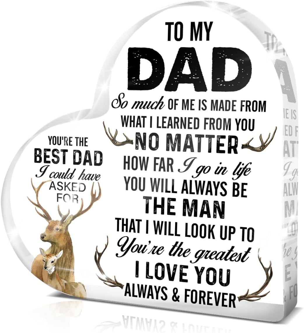 Christmas Gifts For Dad Dad Gifts From Daughter Son, To My Dad Gifts For Birthday Christmas Father S Day Gift Father Daddy Dad Acrylic Sign Table Plaque Sign Keepsake 4x4 Inch Father