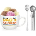 thumbnail image 1 of Modwnfy Dad Gifts, Gifts for Dad, Dad's Ice Cream Bowl Scoop Shovel Spoon Set, Dad Gifts for Fathers Day from Daughter Son, Dad Birthday Fathers Day Christmas Gift, 16 Oz White, 1 of 7